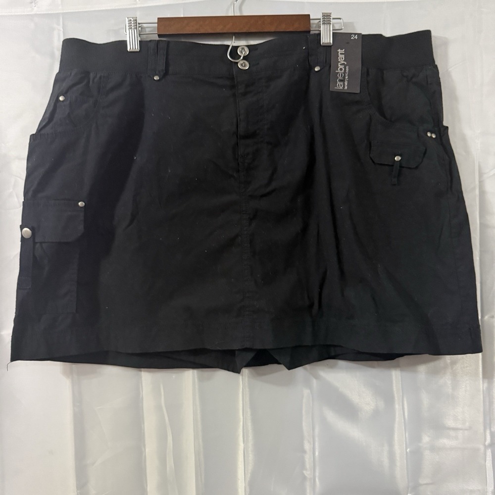 Lane Bryant Black Skort Womens Plus Pockets Stretch Skirt Shorts 24 New Golf